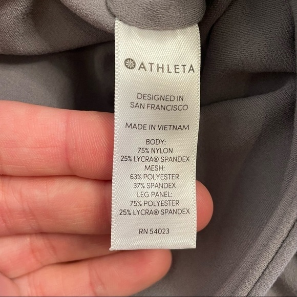 Athleta Salutation 7/8 High Rise Colorblock Tight In Grey & White Silver Bells S - Picture 12 of 13